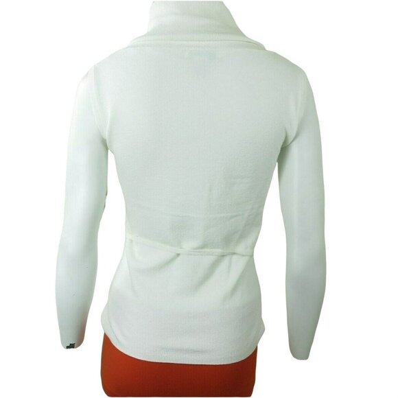 New Turtleneck Sweater Top L White Knit Tie Belt Sleeveless V.A.S. Clothing Co. - Picture 11 of 12